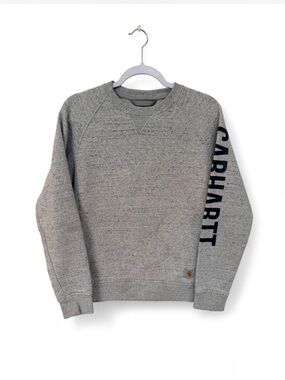 Women’s Carhartt Gray Crewneck Sweatshirt Relaxed Fit Size M 8-10